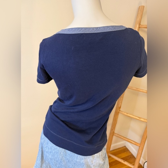 Lauren Ralph Lauren Navy Blue Zipper Cap Sleeve Boat Neck Women's M - Picture 7 of 8